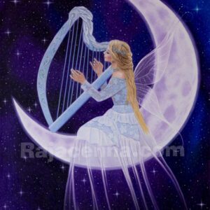 Print of the original colored pencil drawing Moonlight Fairy by Rajacenna